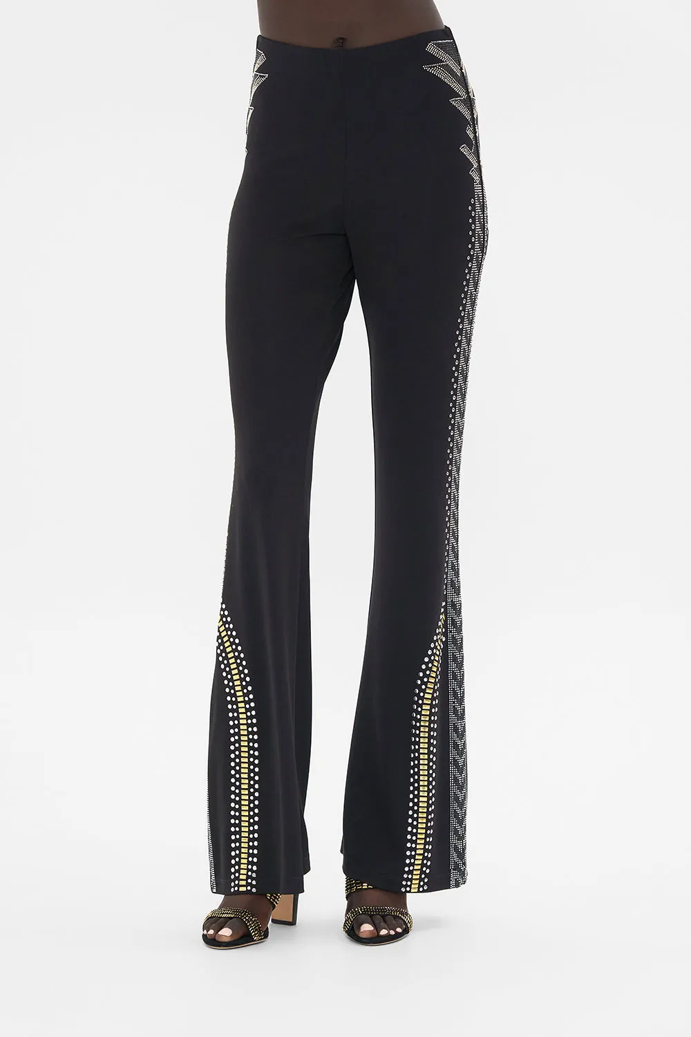 JERSEY FLARE PANT - BLACK/GOLD THEY CALLED HER NEFERTARI