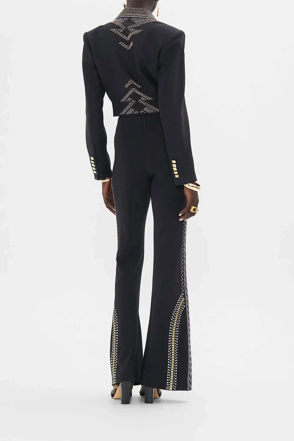 JERSEY FLARE PANT - BLACK/GOLD THEY CALLED HER NEFERTARI