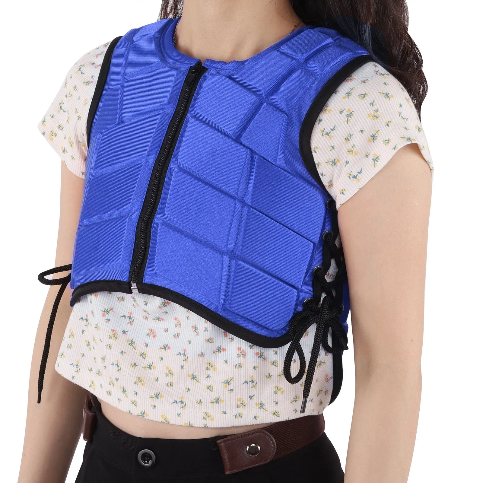 Kids Equestrian Vest Foam Padded Safety Horse Riding Protective Gear Body Protector BlueCM