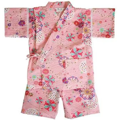 Kid's Jinbei 90cm-150cm Girls Ripple Pink