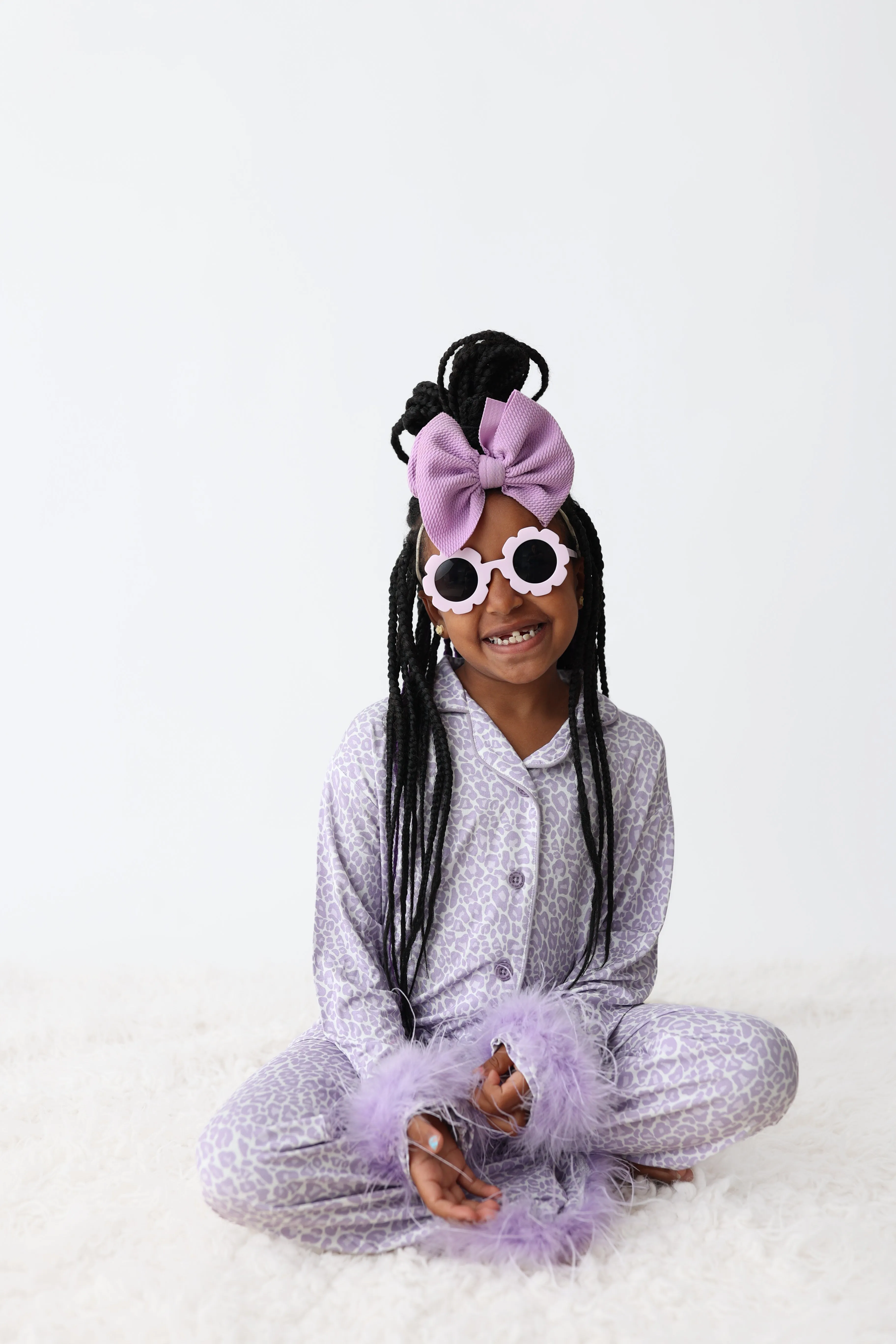 Lavender Leopard Girl’s Flare Feathered Dream Set