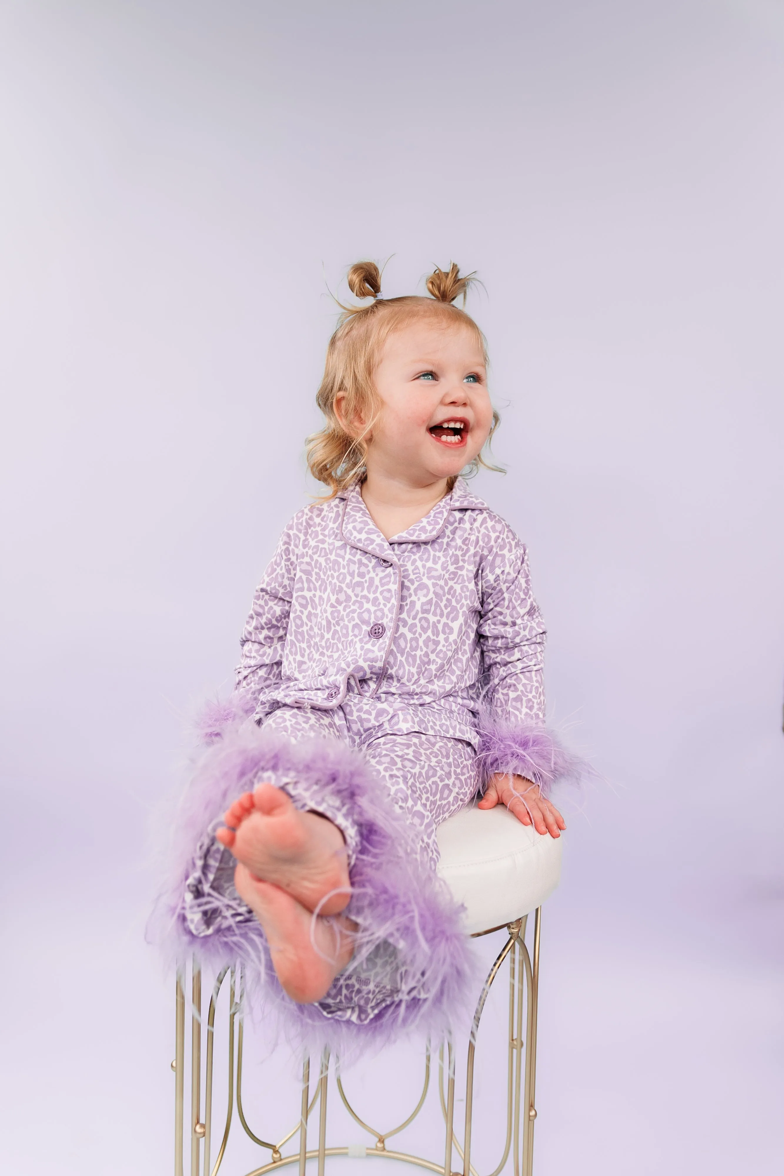 Lavender Leopard Girl’s Flare Feathered Dream Set