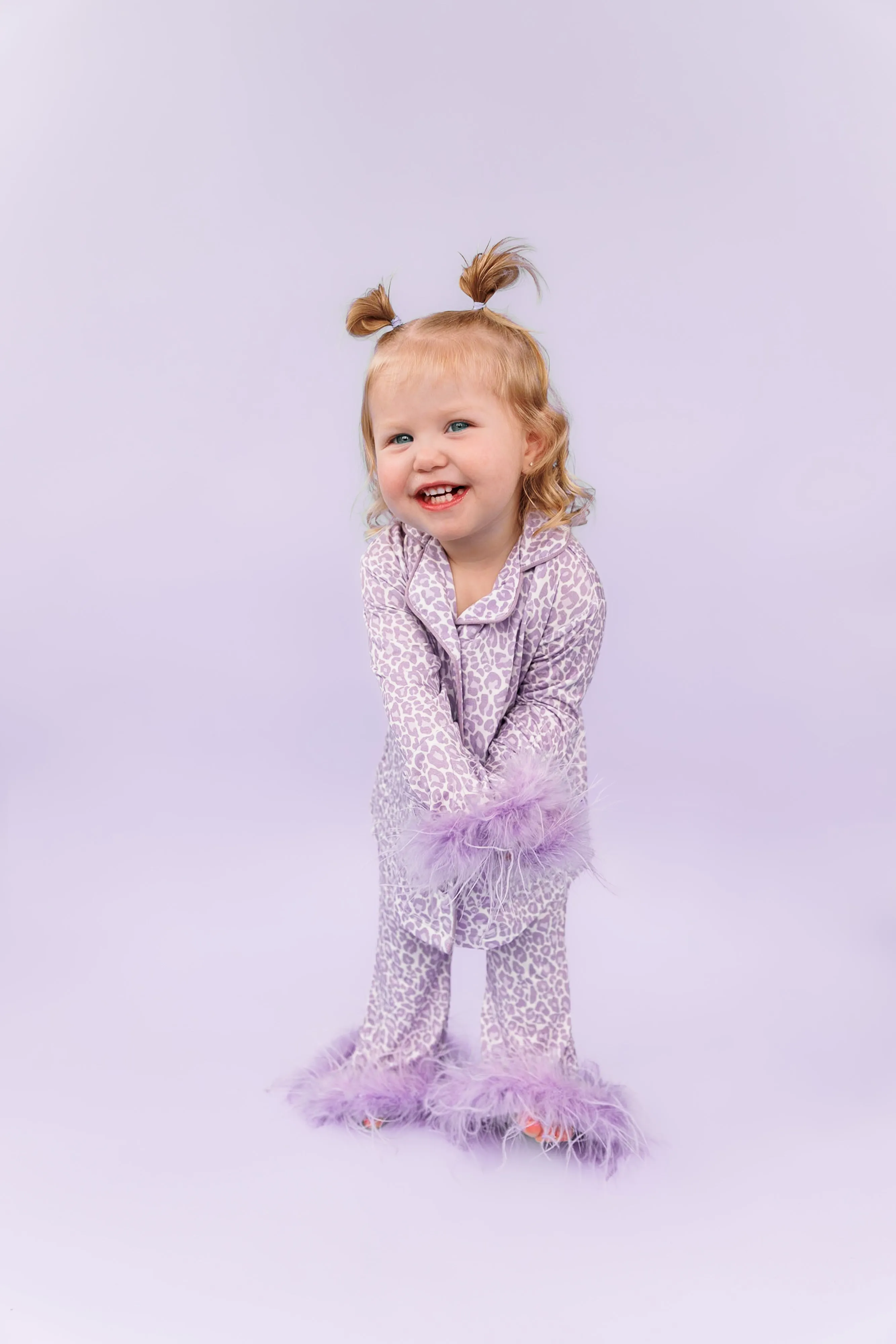 Lavender Leopard Girl’s Flare Feathered Dream Set