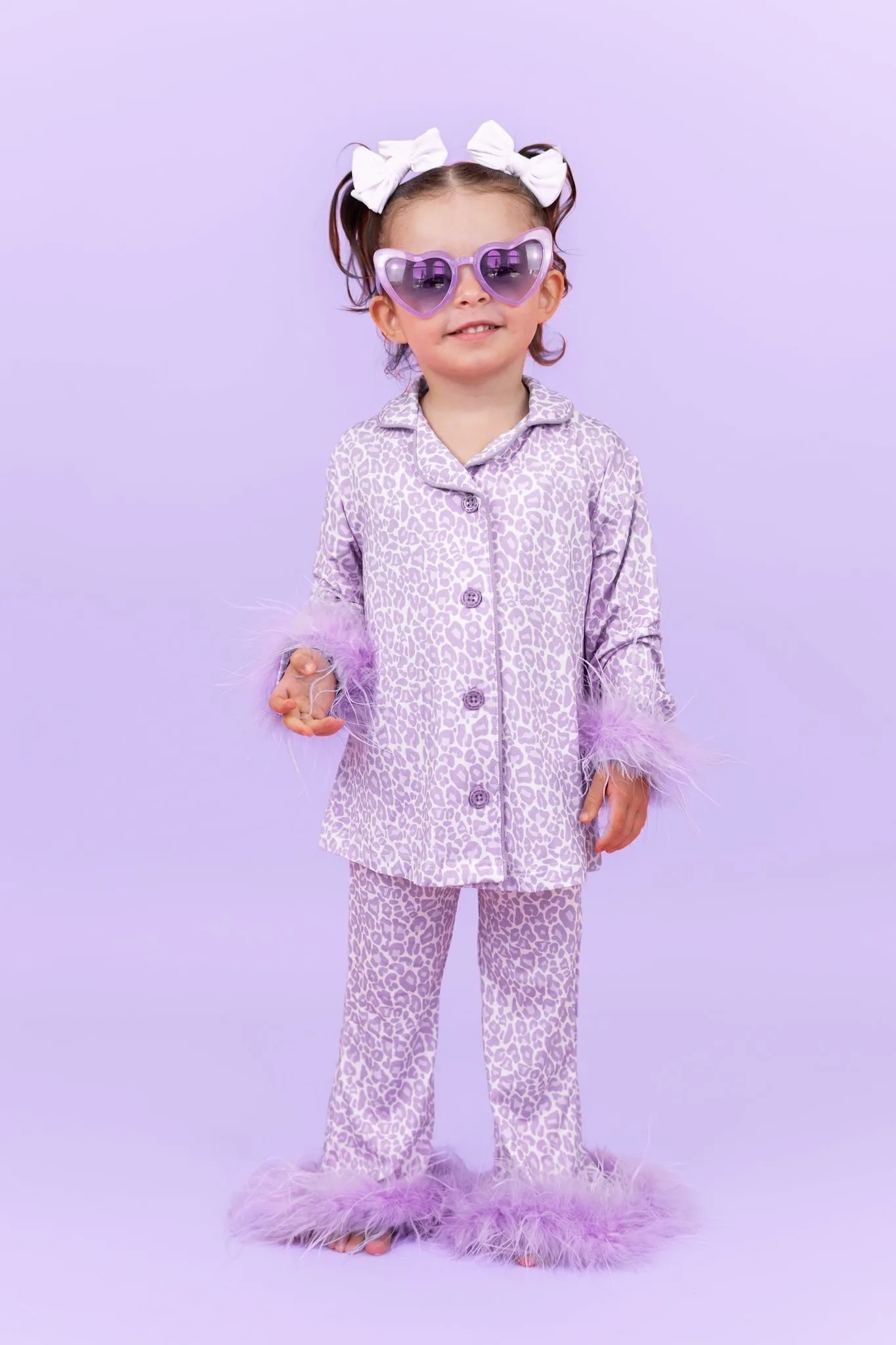 Lavender Leopard Girl’s Flare Feathered Dream Set