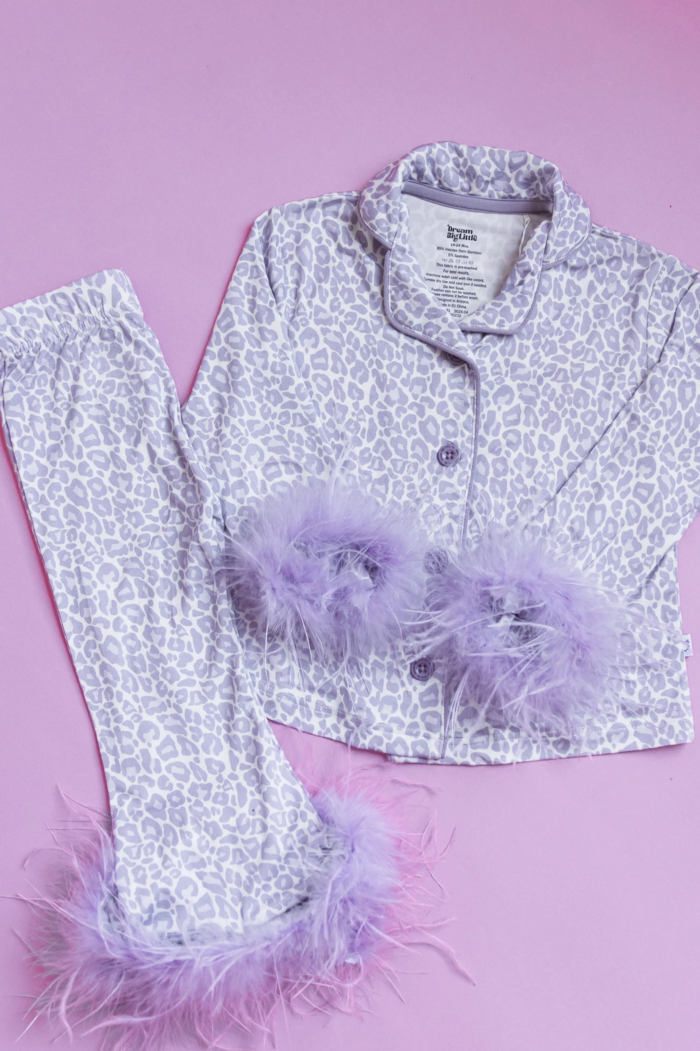 Lavender Leopard Girl’s Flare Feathered Dream Set