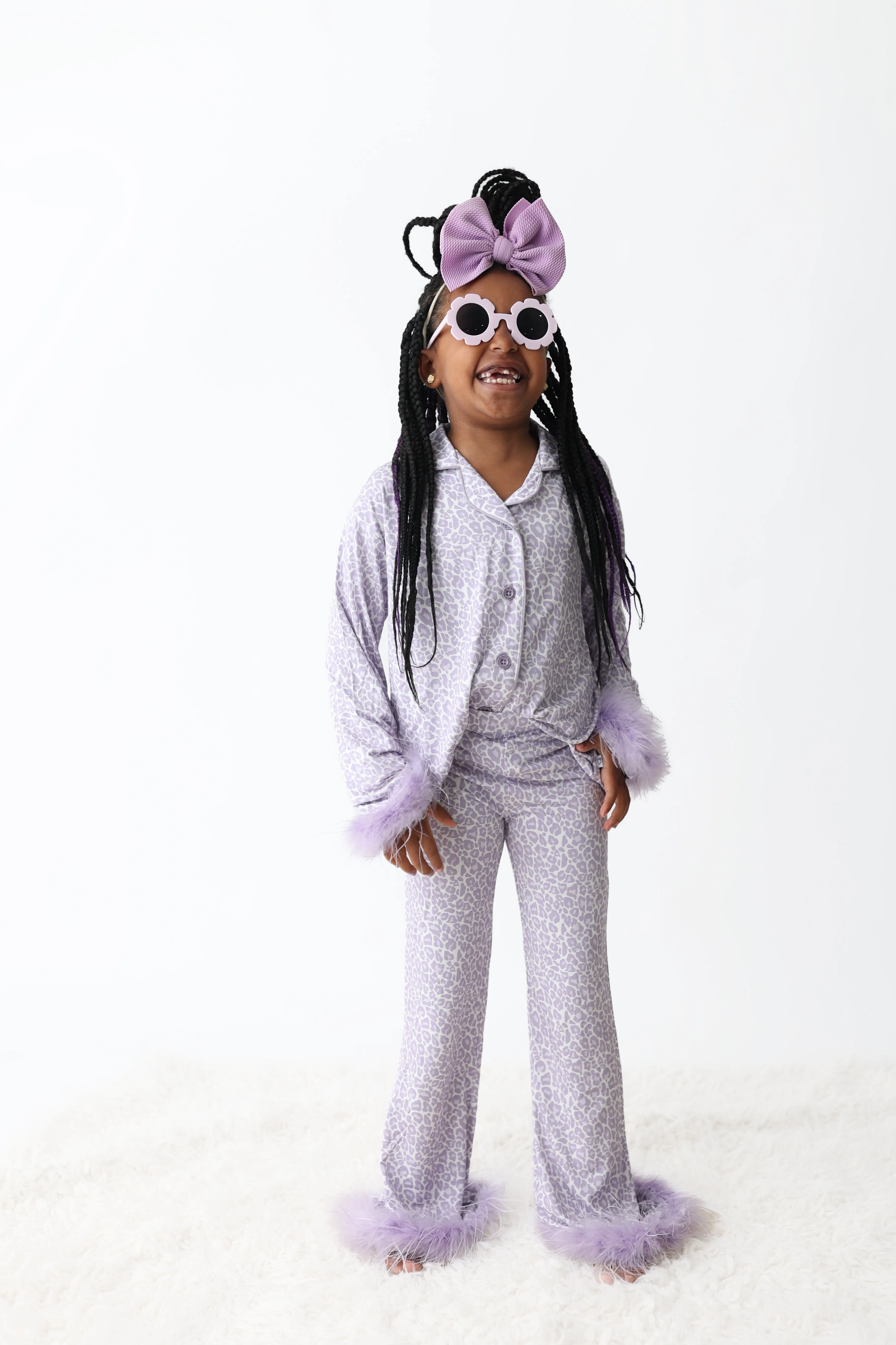 Lavender Leopard Girl’s Flare Feathered Dream Set