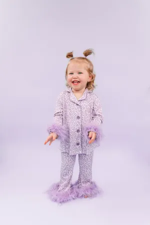 Lavender Leopard Girl’s Flare Feathered Dream Set