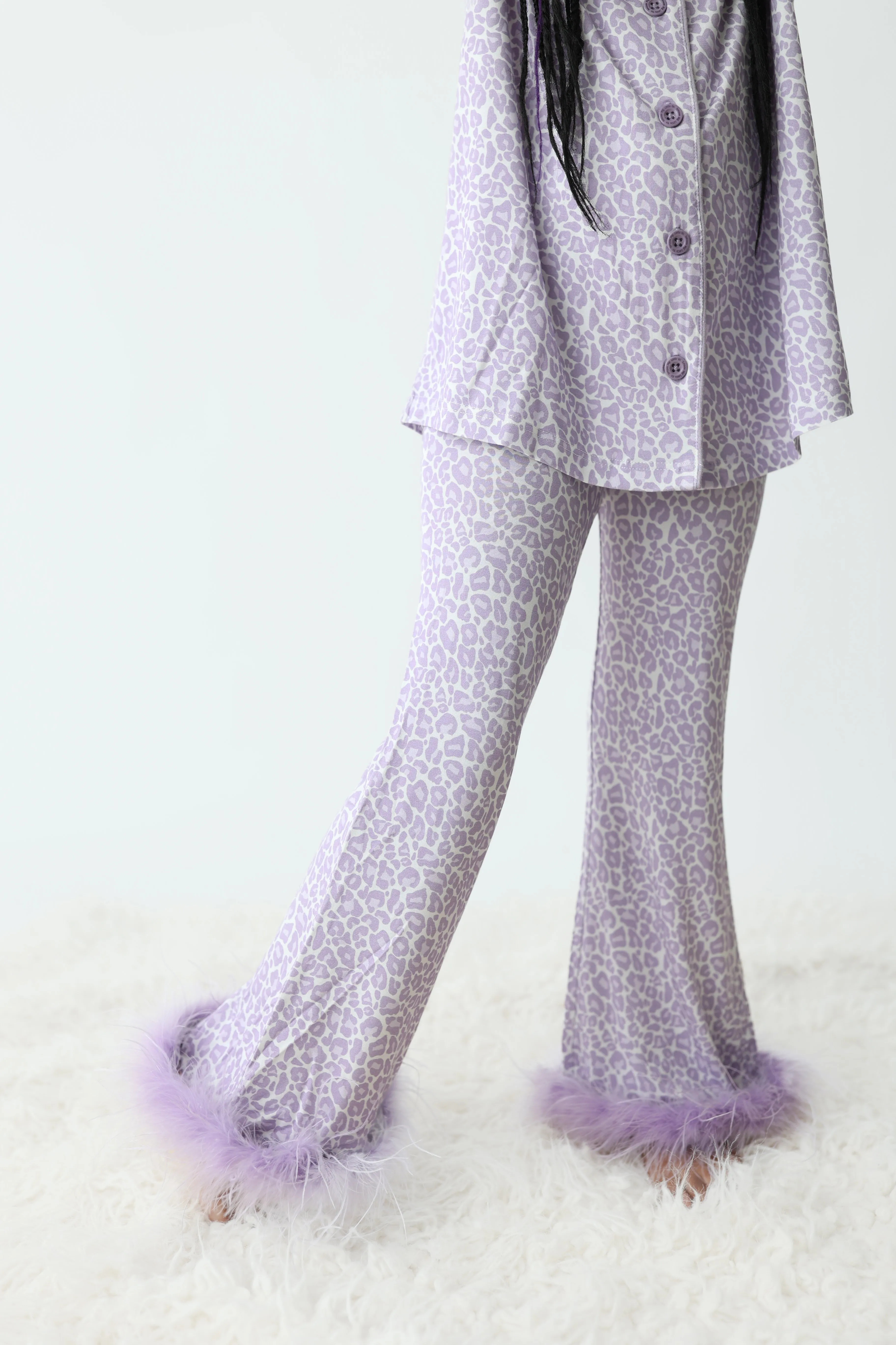 Lavender Leopard Girl’s Flare Feathered Dream Set