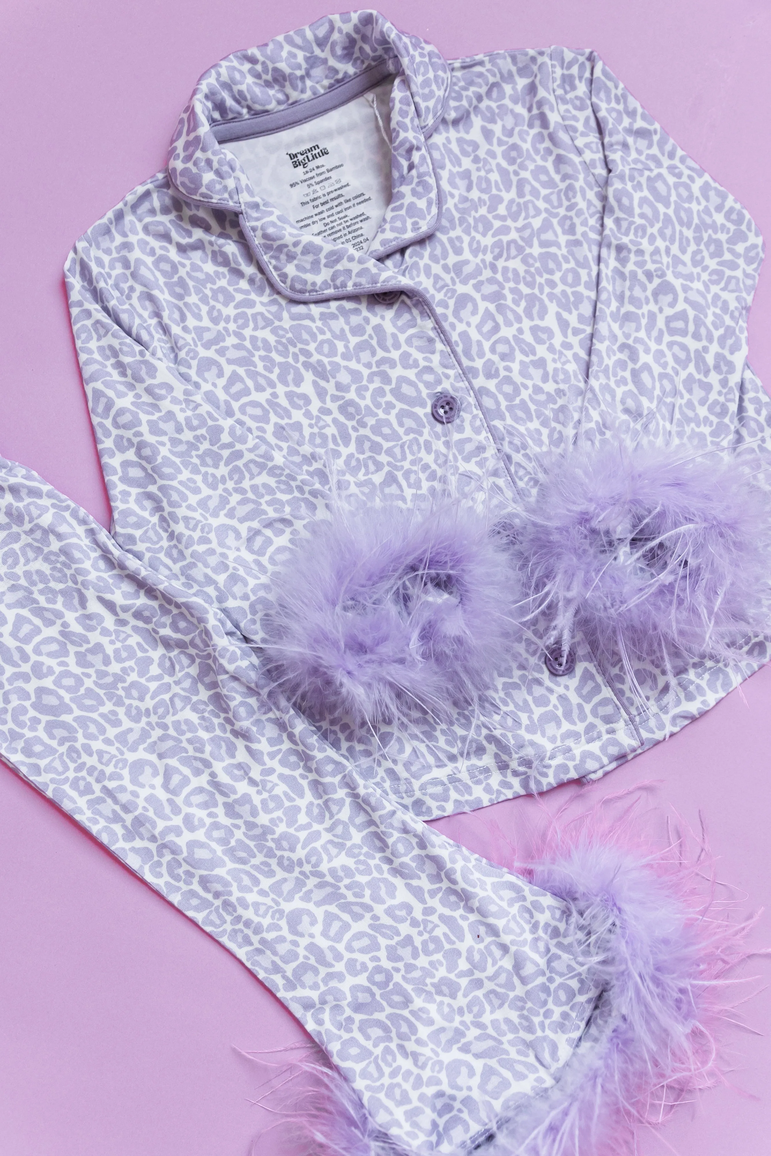 Lavender Leopard Girl’s Flare Feathered Dream Set