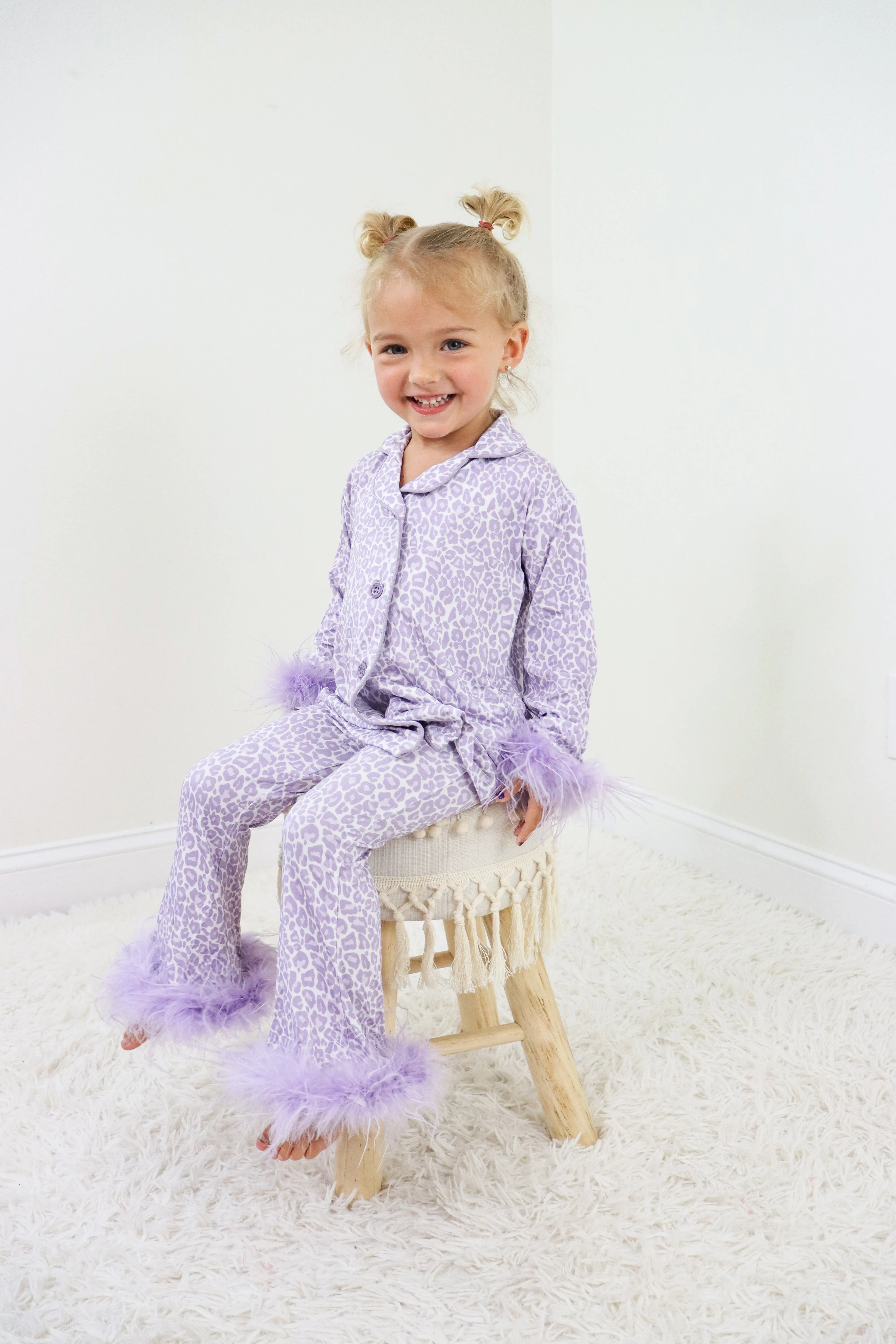 Lavender Leopard Girl’s Flare Feathered Dream Set