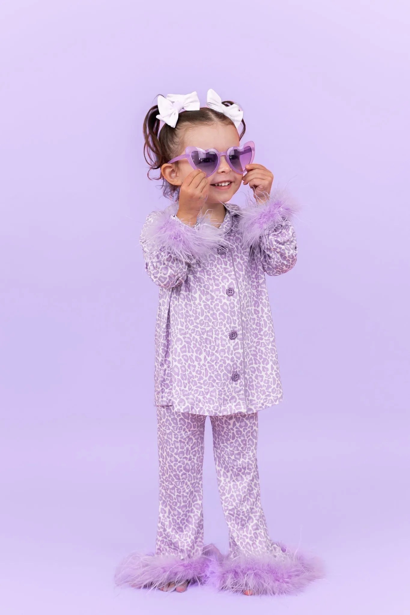 Lavender Leopard Girl’s Flare Feathered Dream Set