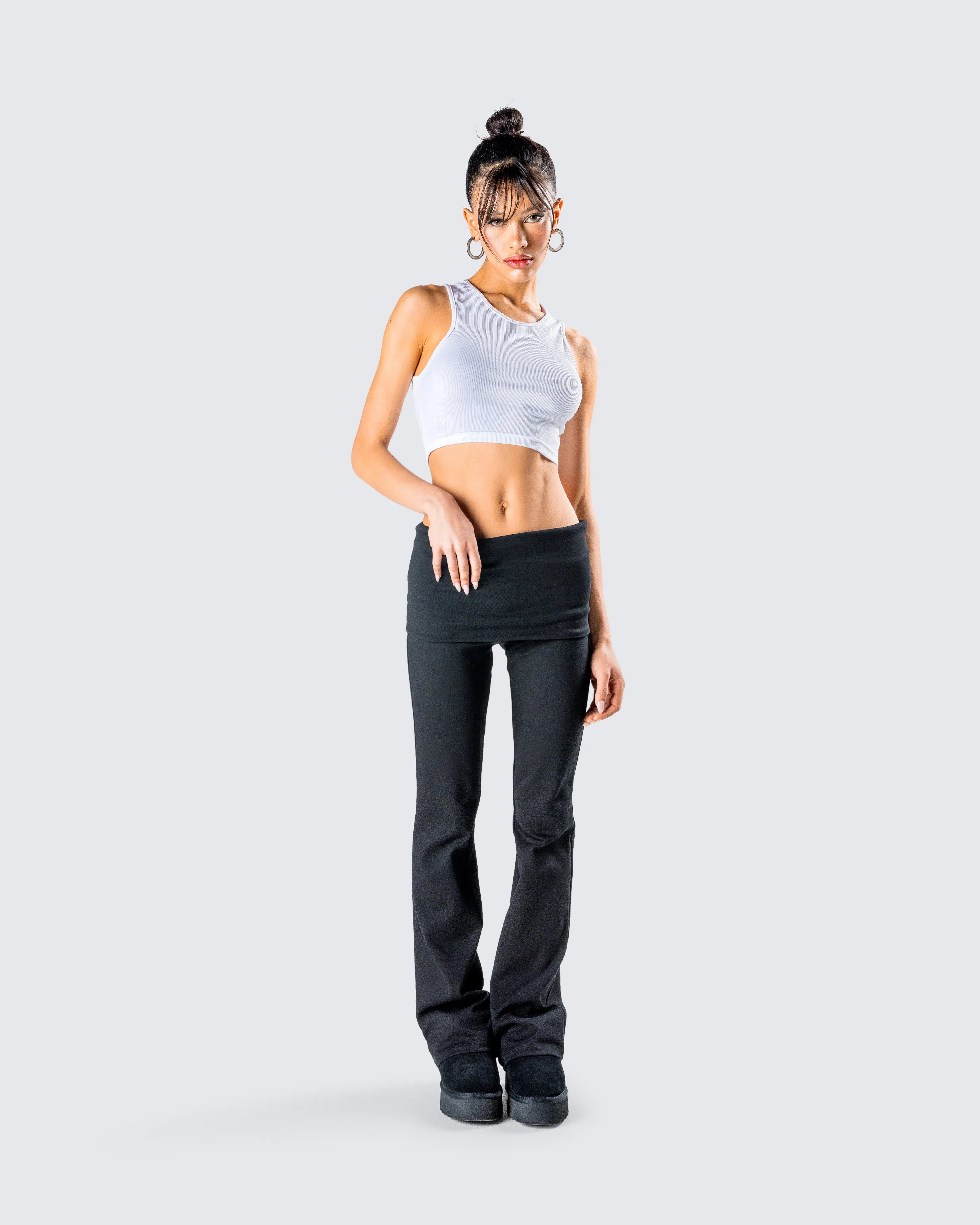 Leia Black Foldover Legging