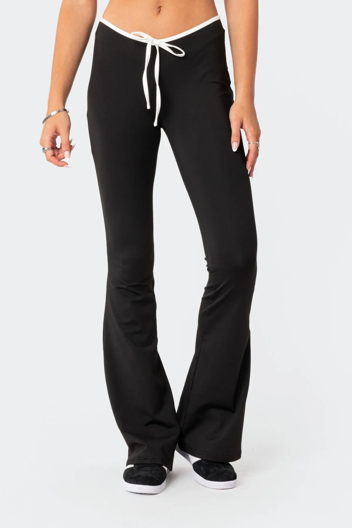 Leighton Contrast Tie Flared Pants