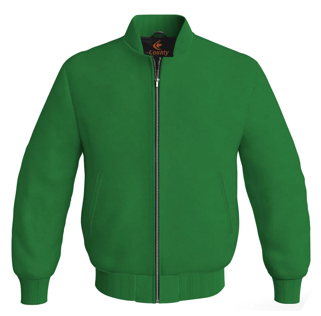 Letterman Jacket Bomber Green Body Sleeves Wool Fleece Personalized Varsity Jacket