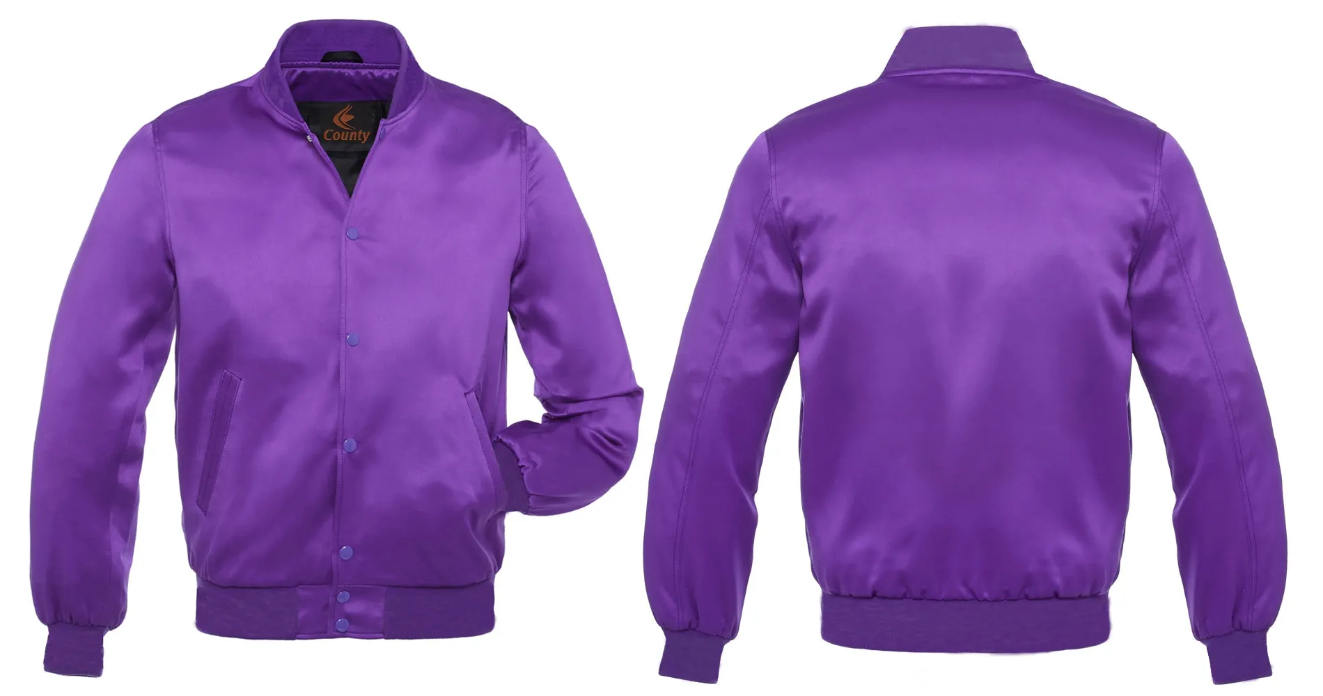 Letterman Jacket Purple Satin Jacket Ladies Varsity Jacket