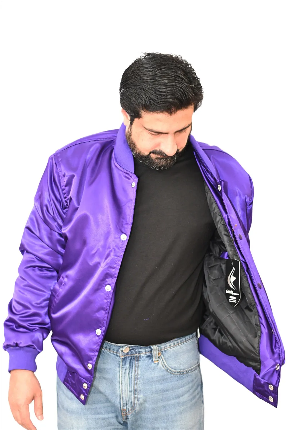 Letterman Jacket Purple Satin Jacket Ladies Varsity Jacket