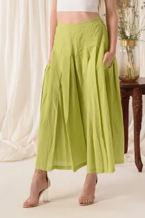 LIME GREEN FULLY WIDER PANT /PLAZZO STYLE