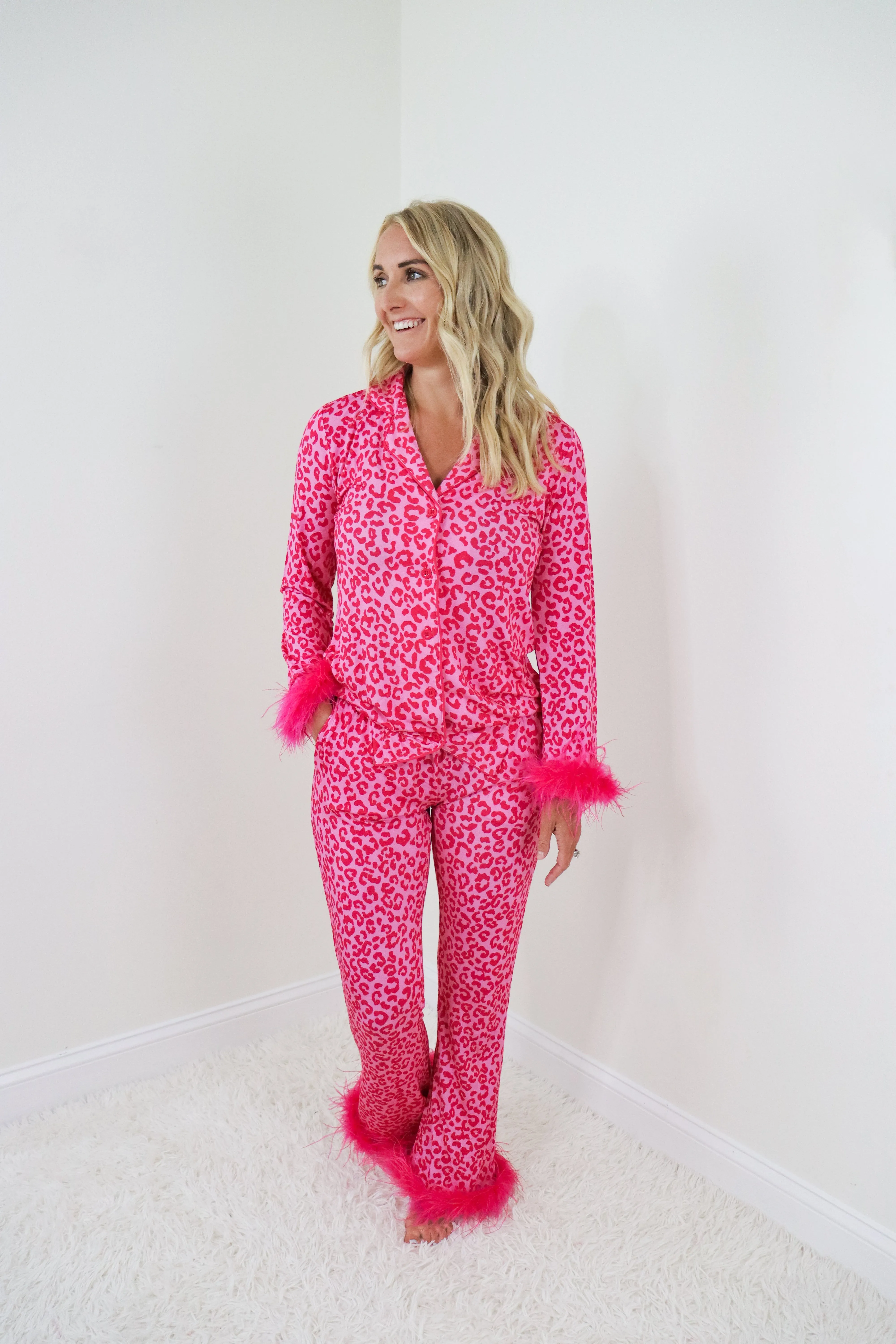 Love Leopard Women’s Relaxed Flare Feathered Dream Set