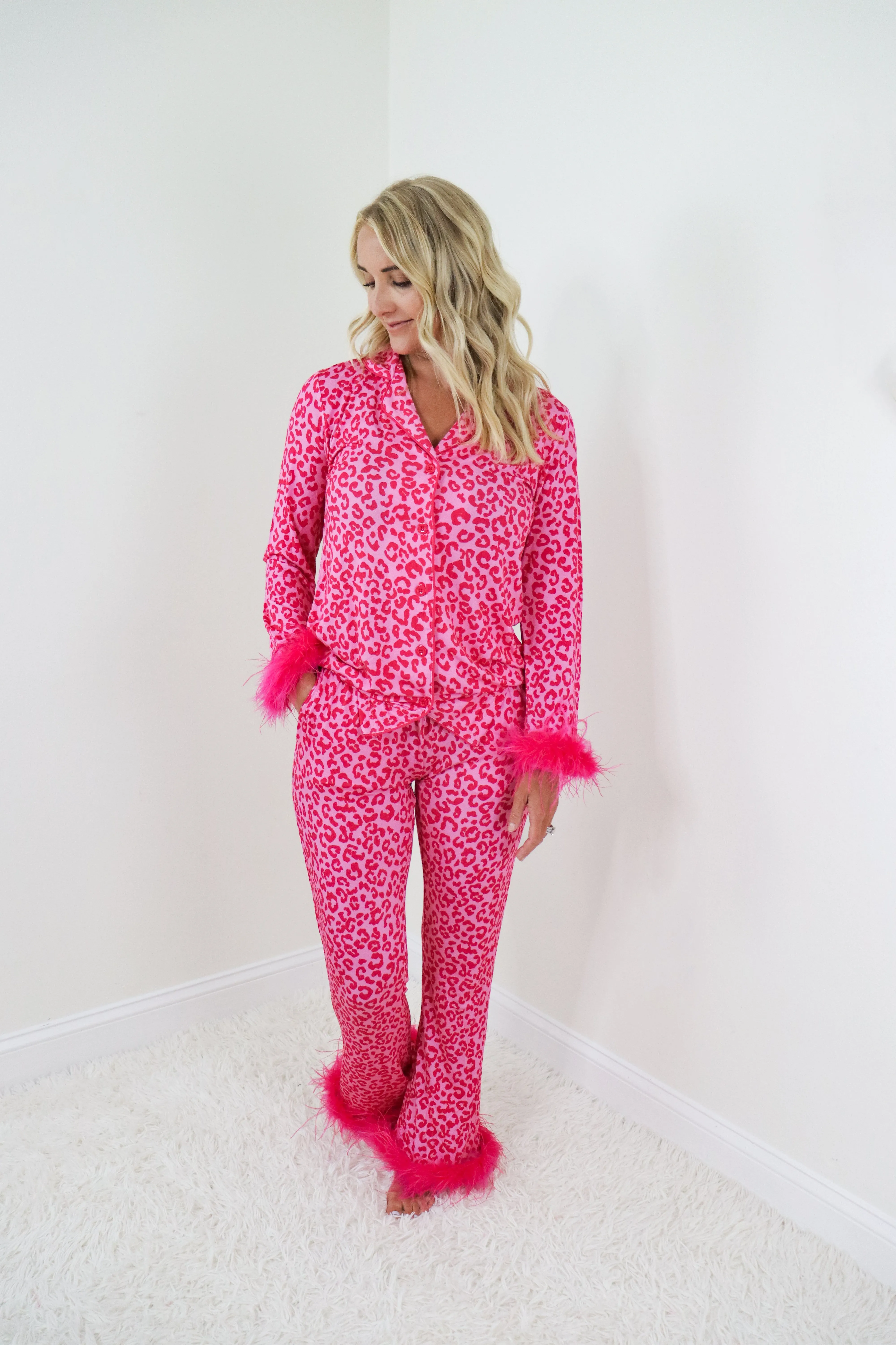 Love Leopard Women’s Relaxed Flare Feathered Dream Set