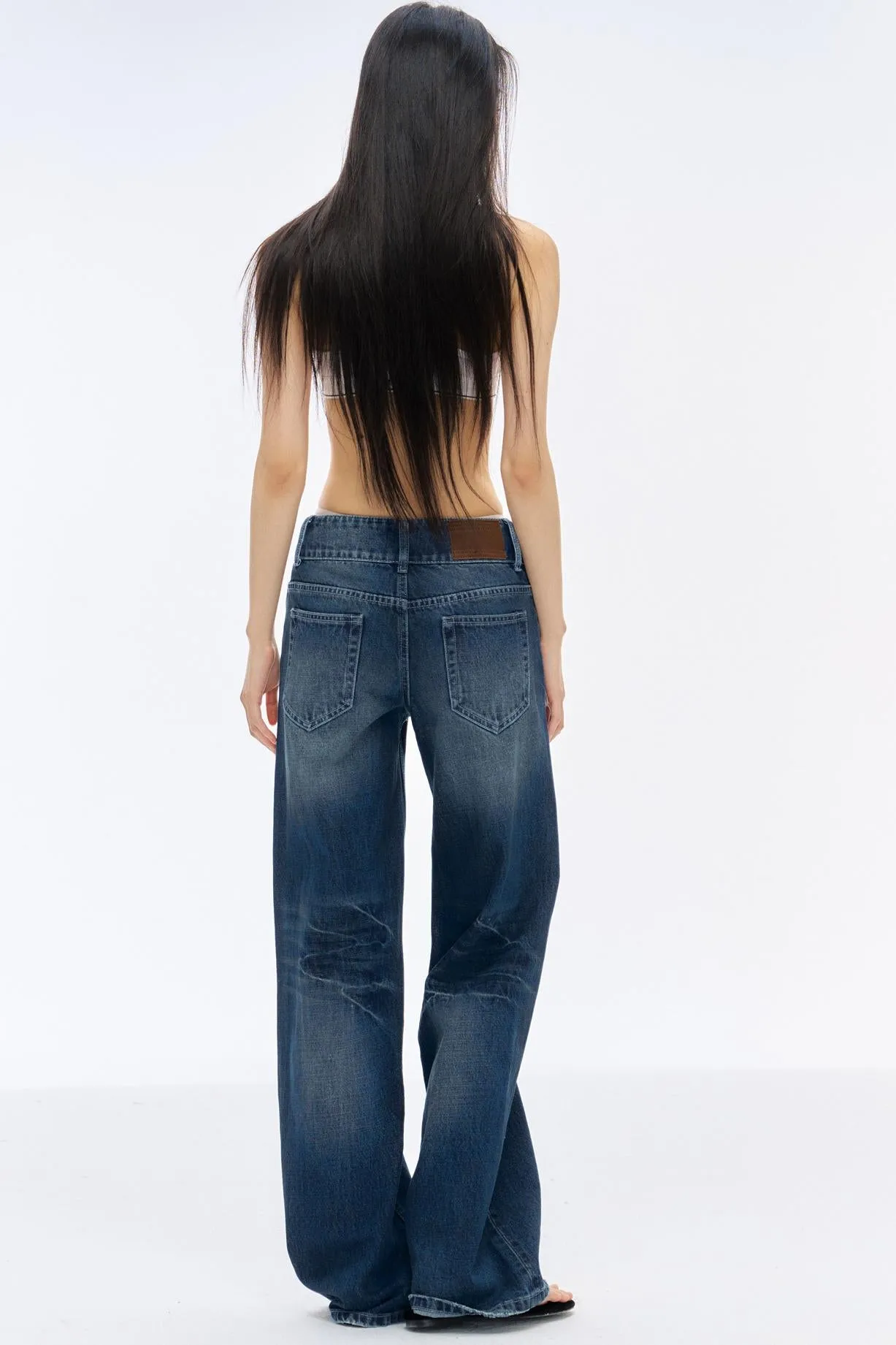 Low-Rise Slim High-Flared Jeans