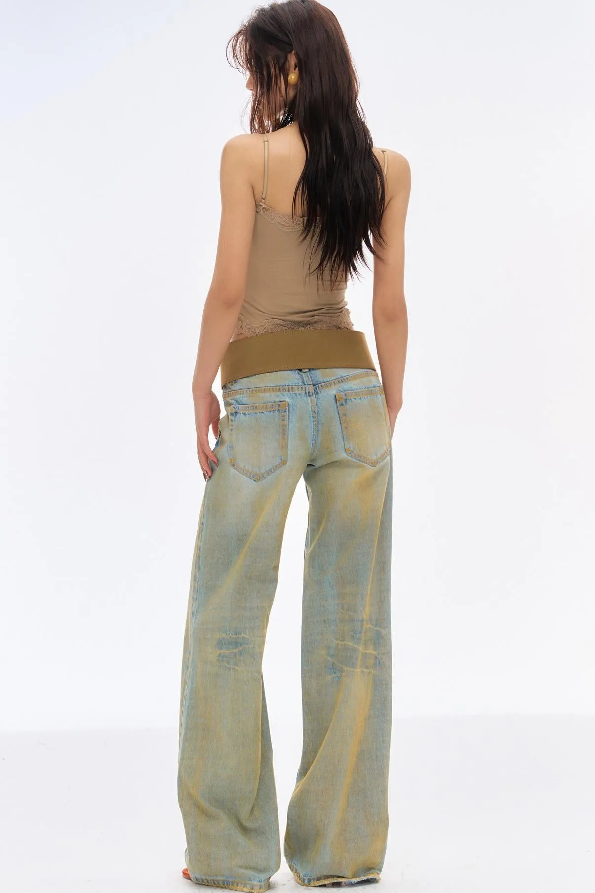 Low-Rise Slim High-Flared Jeans