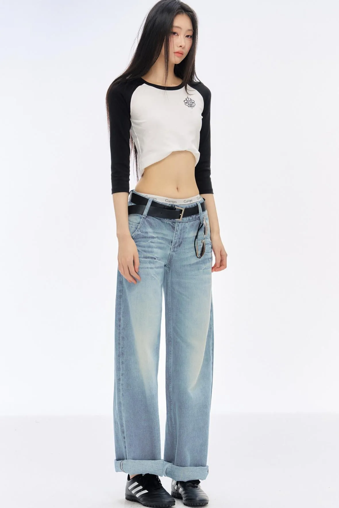 Low-Rise Slim High-Flared Jeans