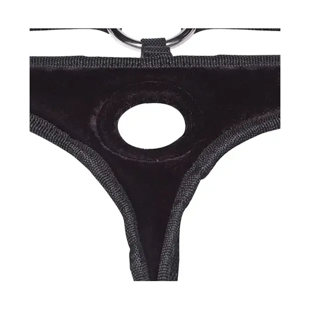 Lux Fetish Black Velvet Bikini Strap-On