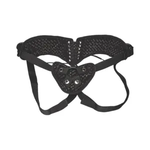 Lux Fetish Diamond Velvet Strap-On Corset Black