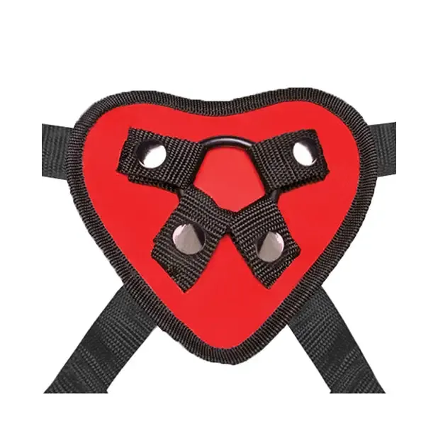 Lux Fetish Red Heart Strap-On Harness