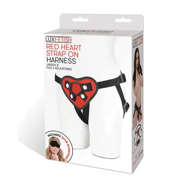 Lux Fetish Red Heart Strap-On Harness