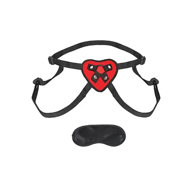 Lux Fetish Red Heart Strap-On Harness