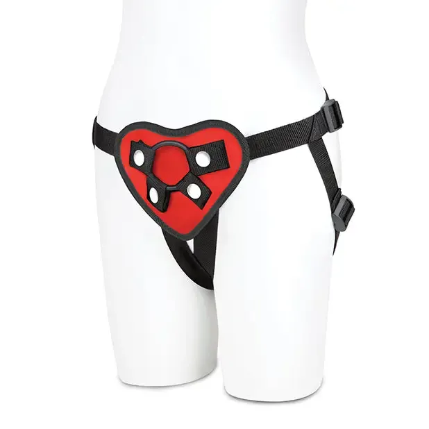 Lux Fetish Red Heart Strap-On Harness