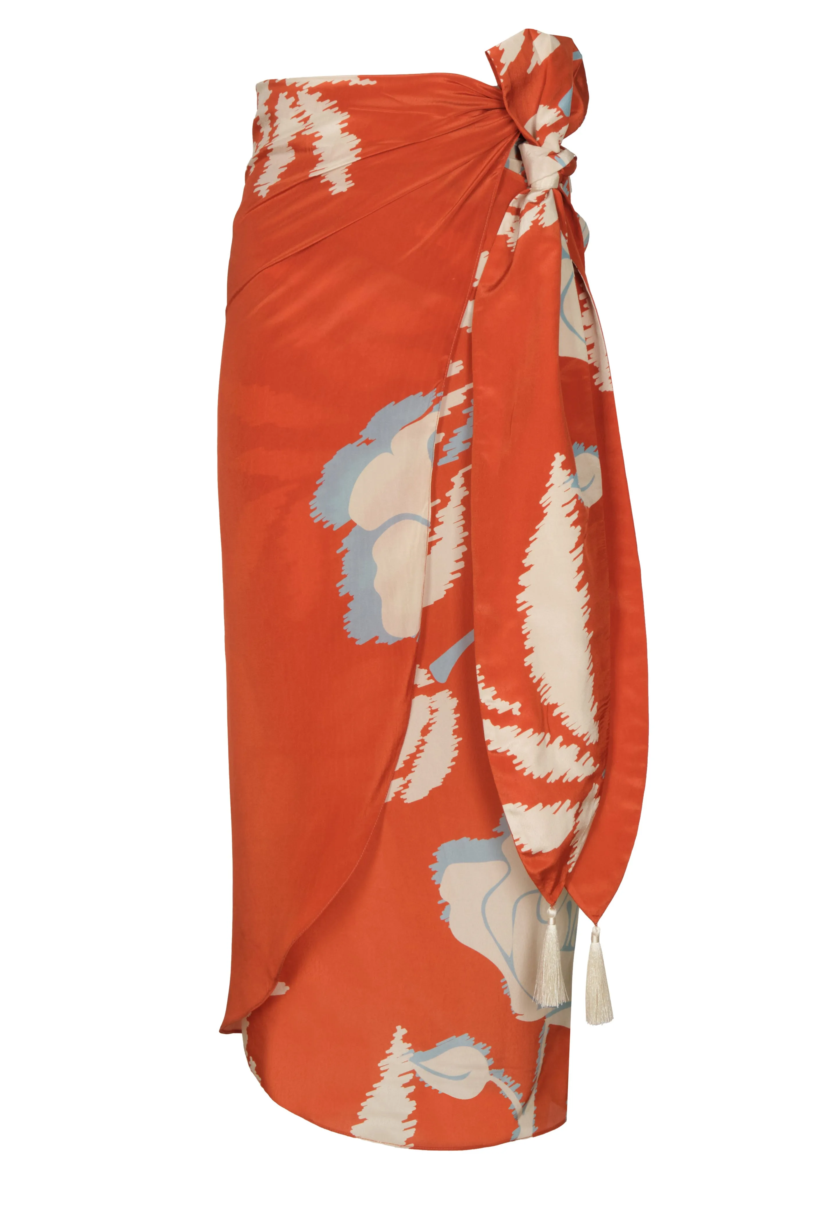 Mapara Crepe Chine Skirt / Orange Gladiolos