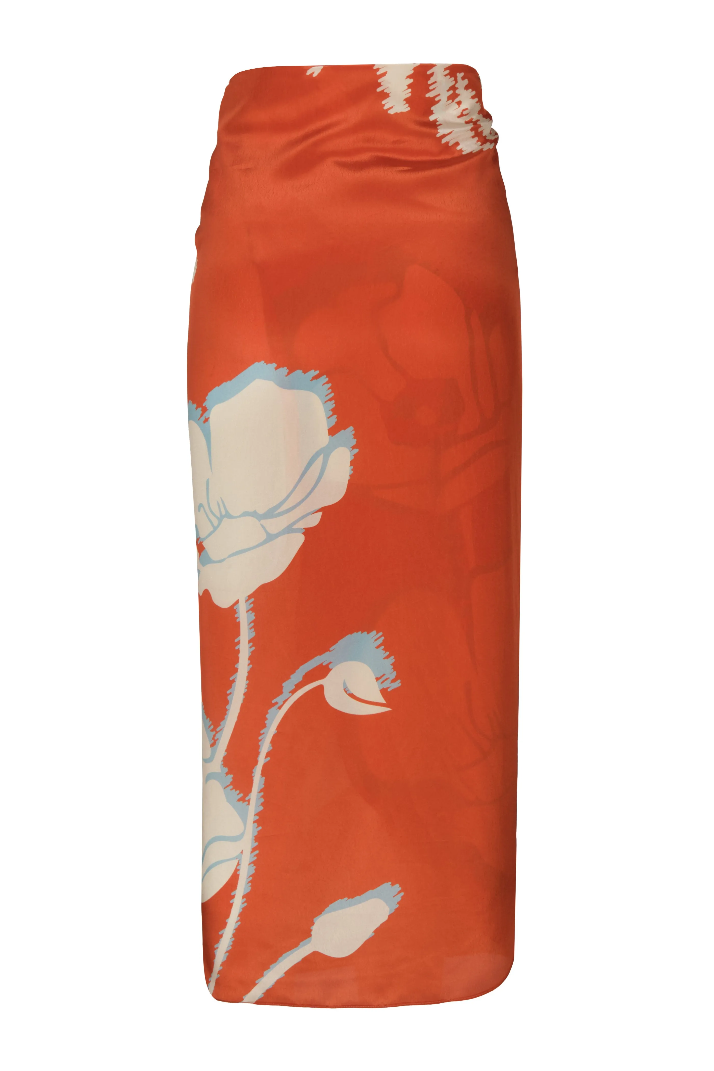 Mapara Crepe Chine Skirt / Orange Gladiolos