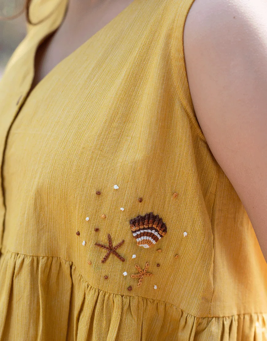 Marigold Yellow Peplum Top