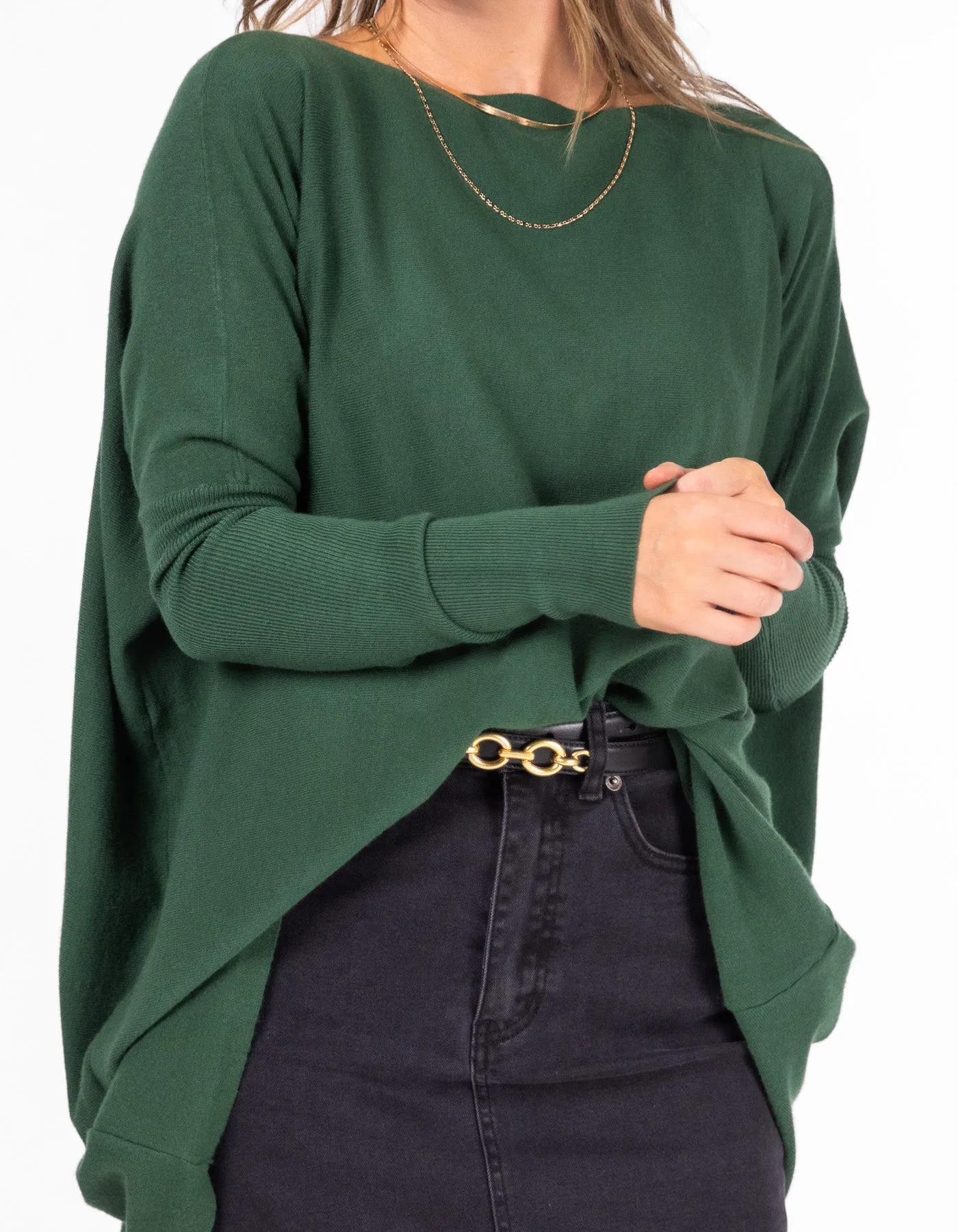 Marley Oversize Cotton Knit Jumper in Green