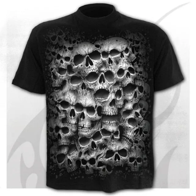 Men Women Children Skull T Shirts Fashion Summer Short Sleeve Ghost Rider Cool T-shirt 3D Print Tops Harajuku Streetwear Tee