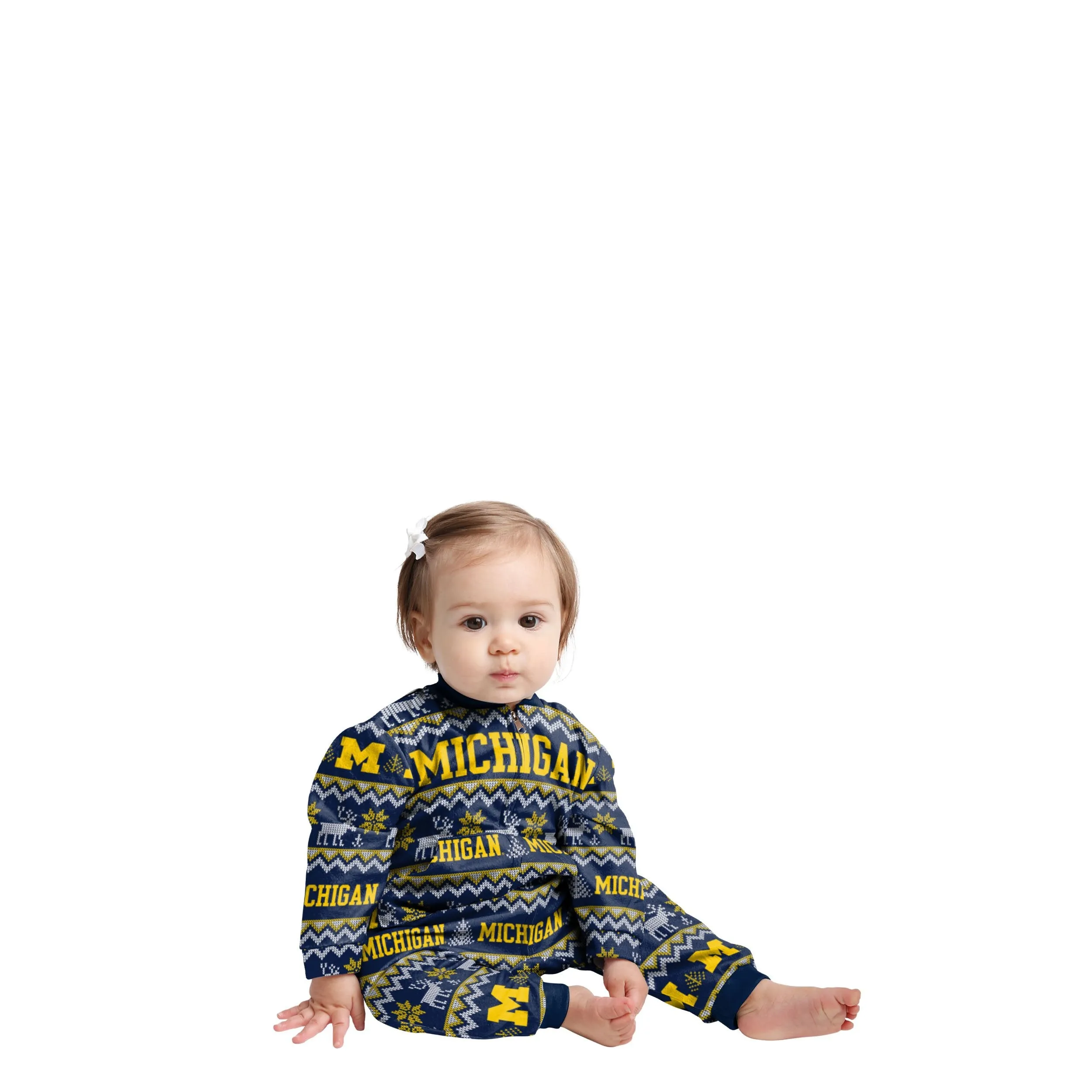 Michigan Wolverines NCAA Ugly Pattern Family Holiday Pajamas