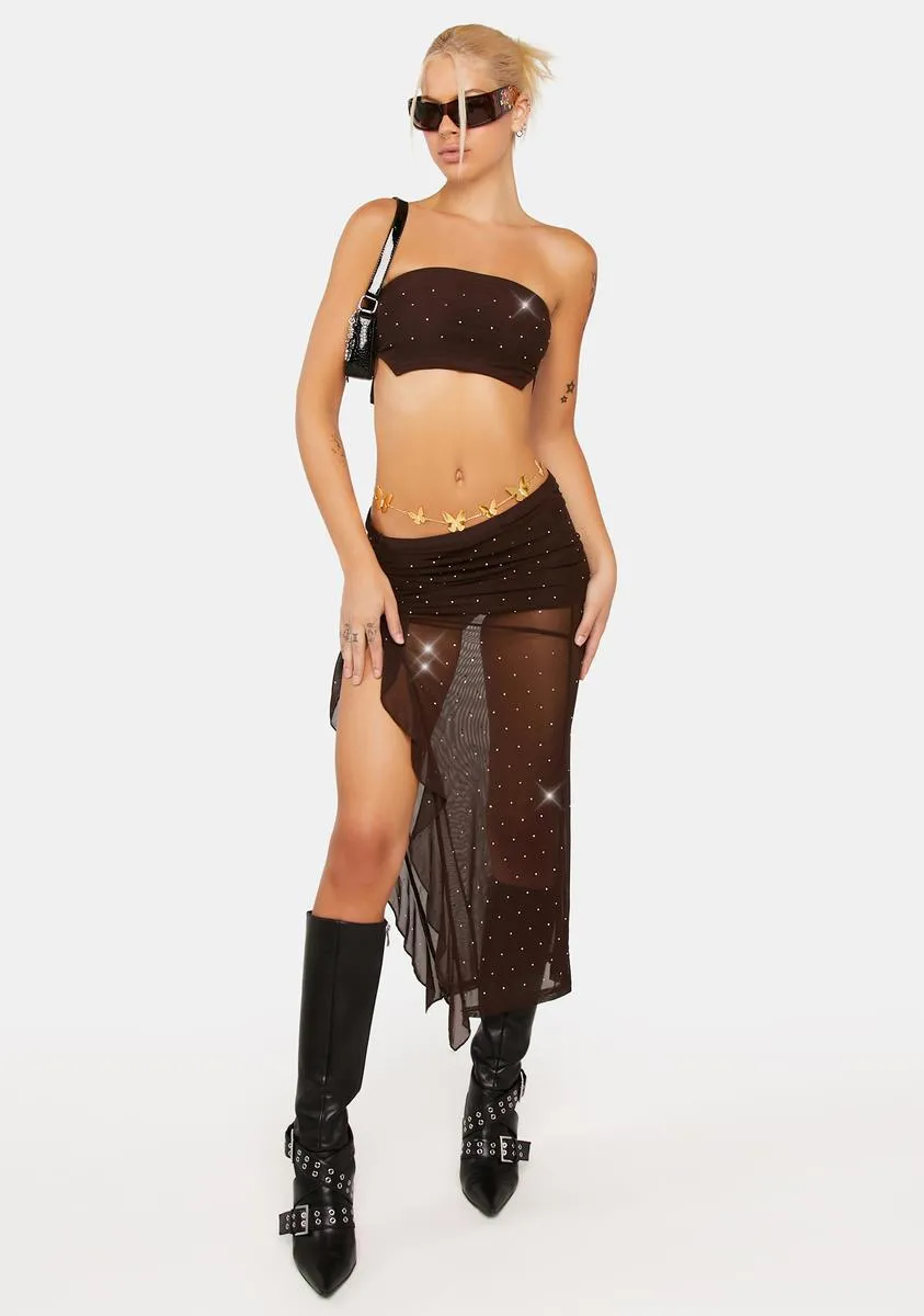 Mocha Sway With Me Skirt Set