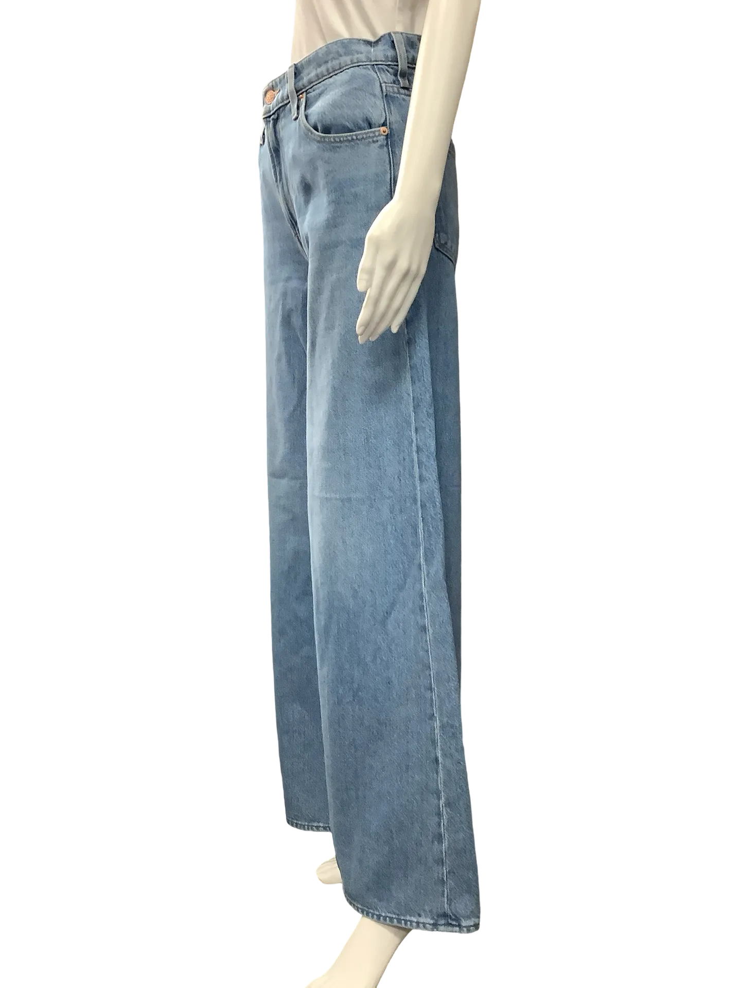 Mother Women's Snackss Pant Jean High Rise Wide Leg Blue Size 6/8