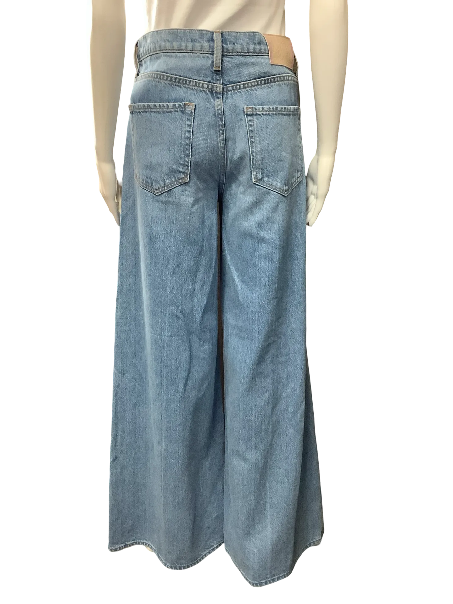 Mother Women's Snackss Pant Jean High Rise Wide Leg Blue Size 6/8