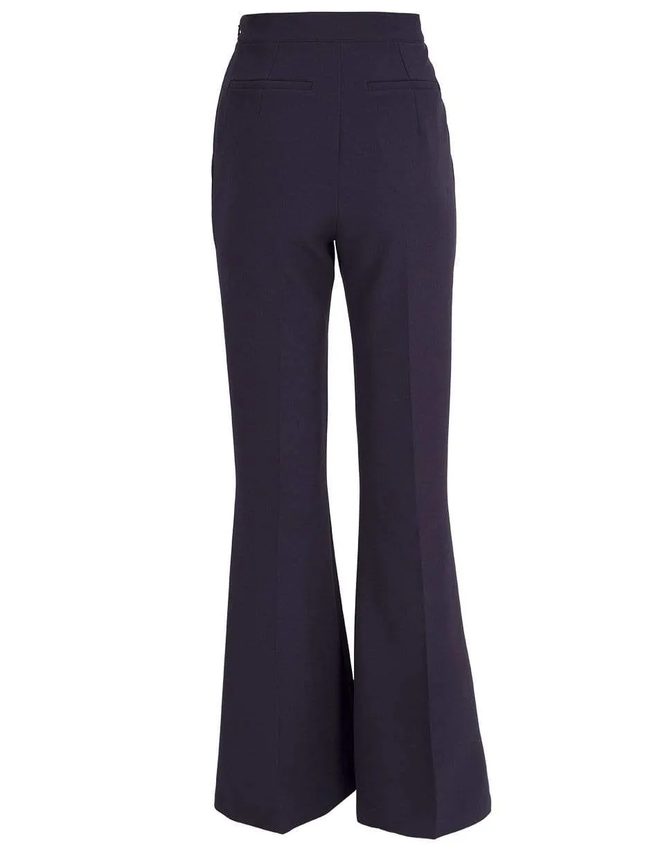 Navy Halluana Flared Leg Pant