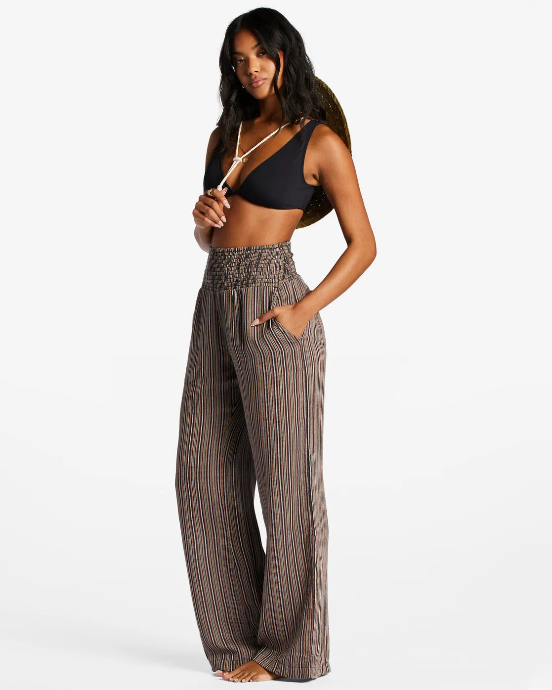 New Waves 2 Elastic Waist Pants - Black Sands 1