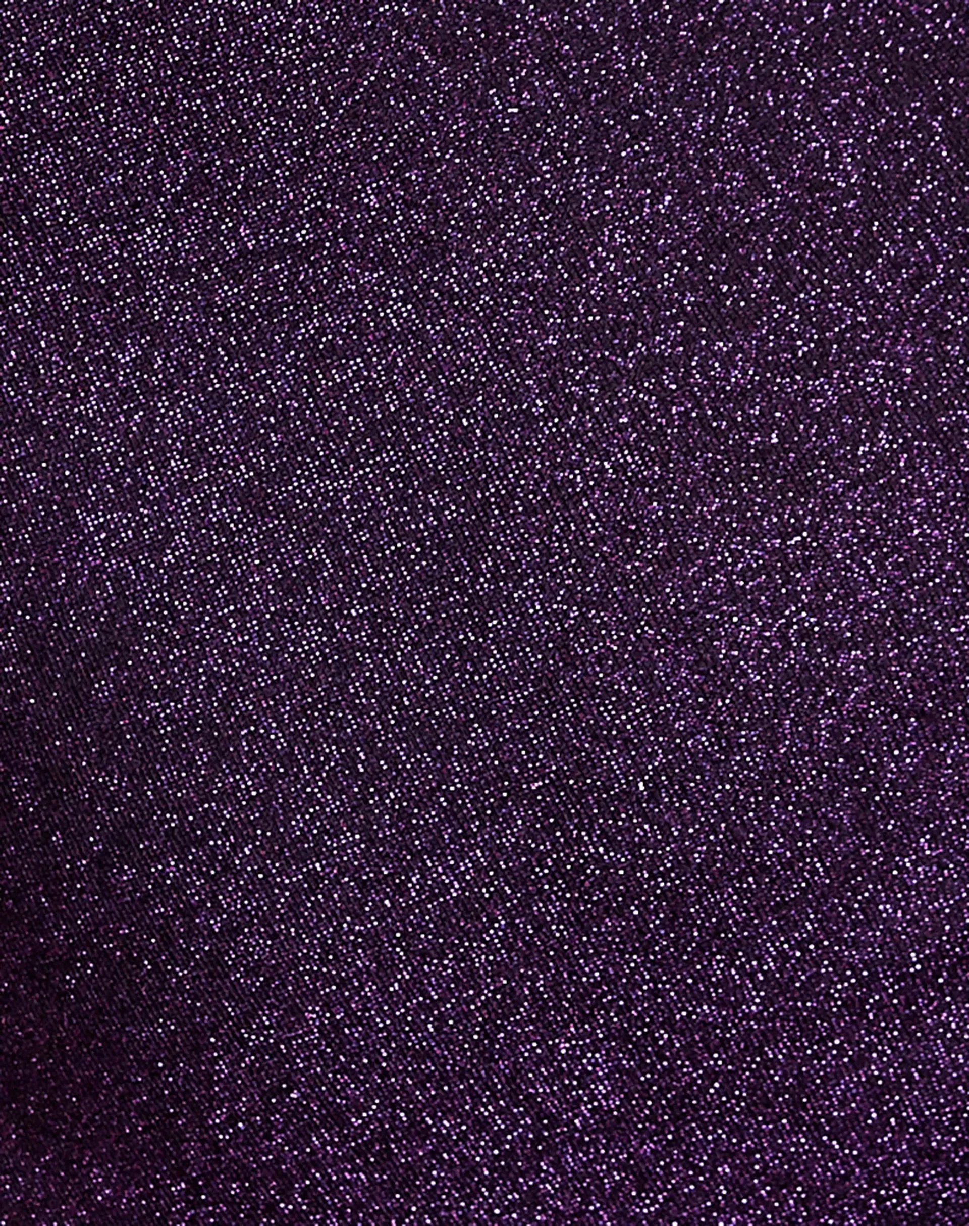 Niran Wide Leg Trouser in Slinky Glitter Dark Purple