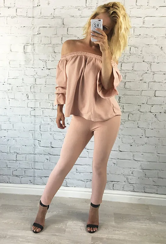 Nude Off The Shoulder Jennifer Set