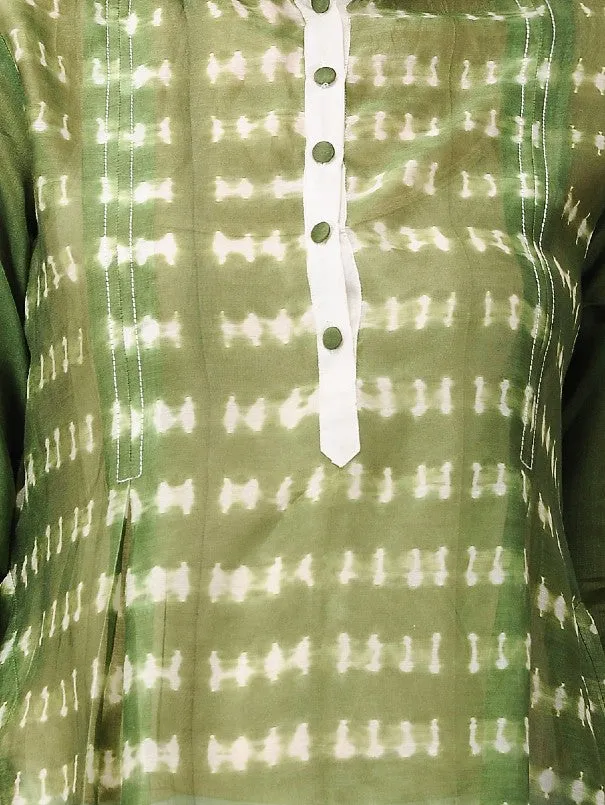 Olive Green Shibori Kurta