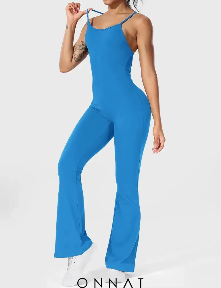 Onnat Liza V-Back Cross Flared Jumpsuit