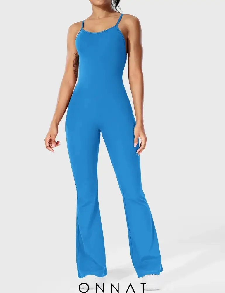 Onnat Liza V-Back Cross Flared Jumpsuit