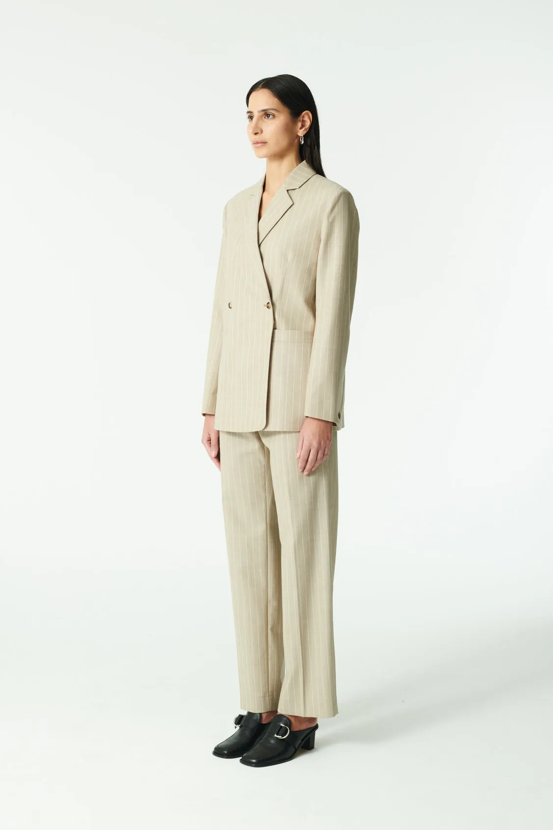 PENELOPE WOOL LINEN - STRIPED SAND