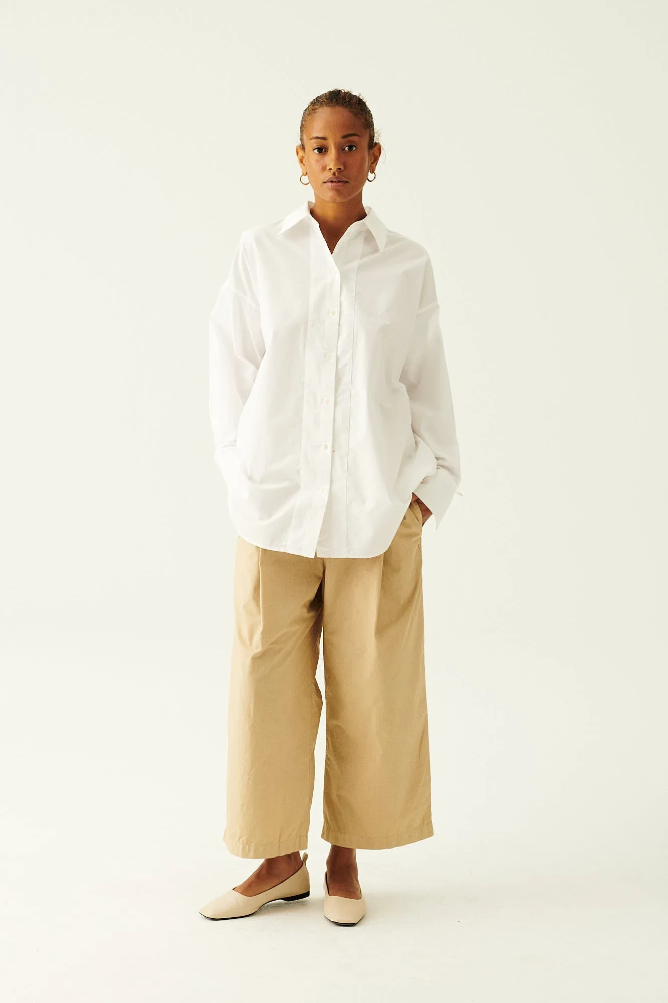 PIA GARMENT DYED POPLIN - BEIGE